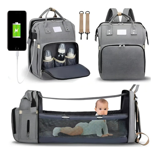 Mochila Pañalera con Cuna
